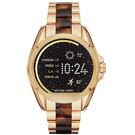 michael kors access women's smartwatch bradshaw gold-tone and tortoise mkt5003|michael kors access bradshaw display smartwatch mkt5003 gold .